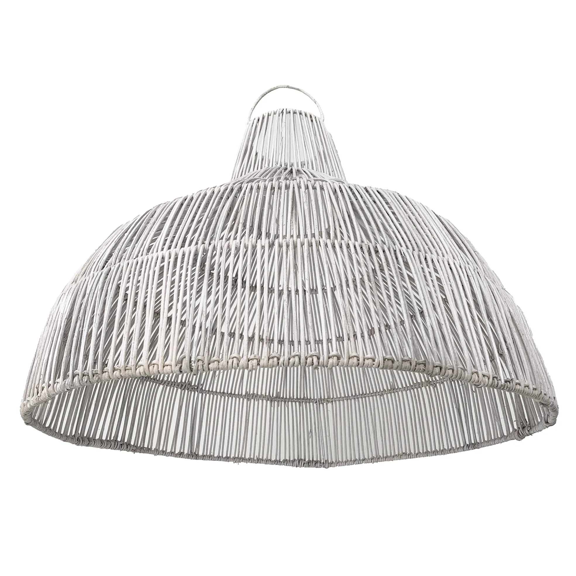 'Farah' Rattan Pendant, Whitewashed