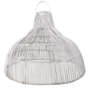 'Farah' Rattan Pendant, Whitewashed