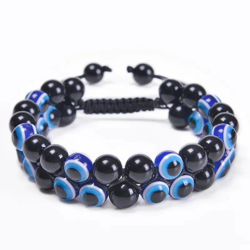 Fashion Men Tiger Eye Natutal Stone Beaded Braided Bracelet Bangles Handmade Double Layer Lapis Lazuli Bracelets Hommes