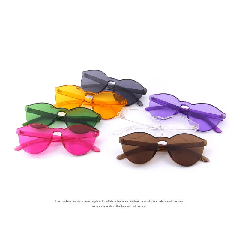 Fashion Women Sunglasses Cat Eye Shades Luxury Brand Designer Sun glasses Integrated Eyewear Candy Color UV400