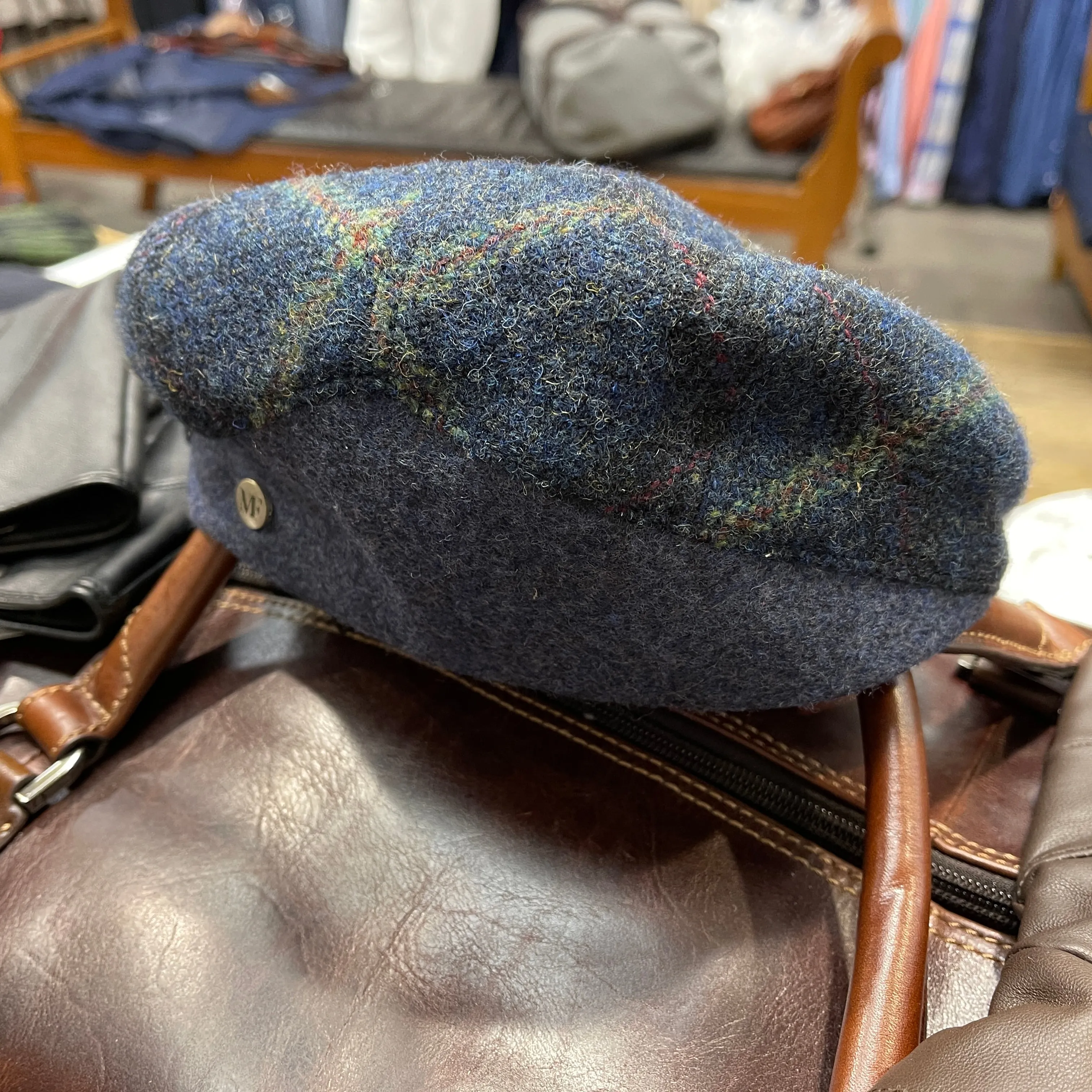 Flat Cap - Check - Blue