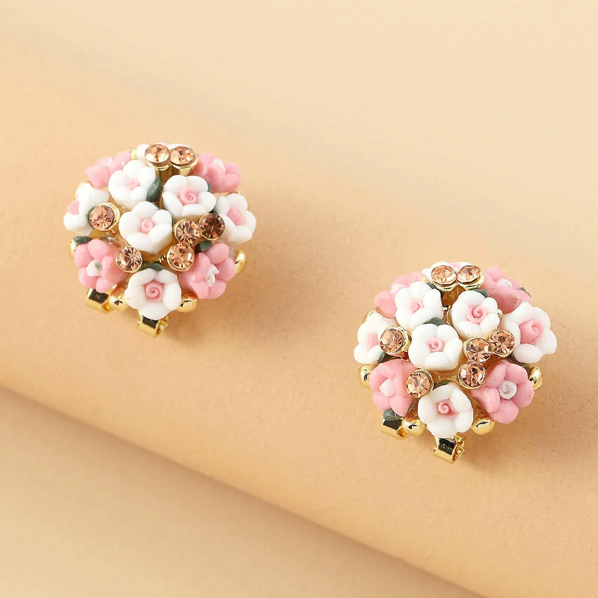 Floral Blossom Earrings for Women | Handmade Resin Earrings with Small Engraved Flowers