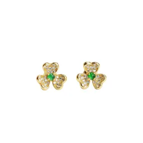 Fortune's Favor Collection: Genuine Jade Clover Stud Earrings