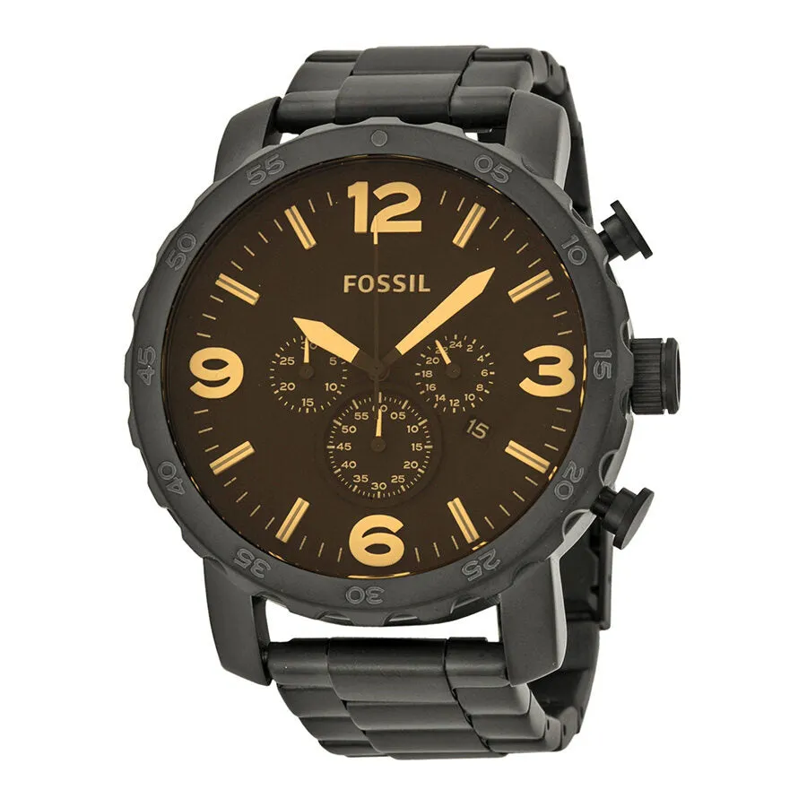 Fossil Nate Chronograph Black Ion-plated Men's Watch JR1356