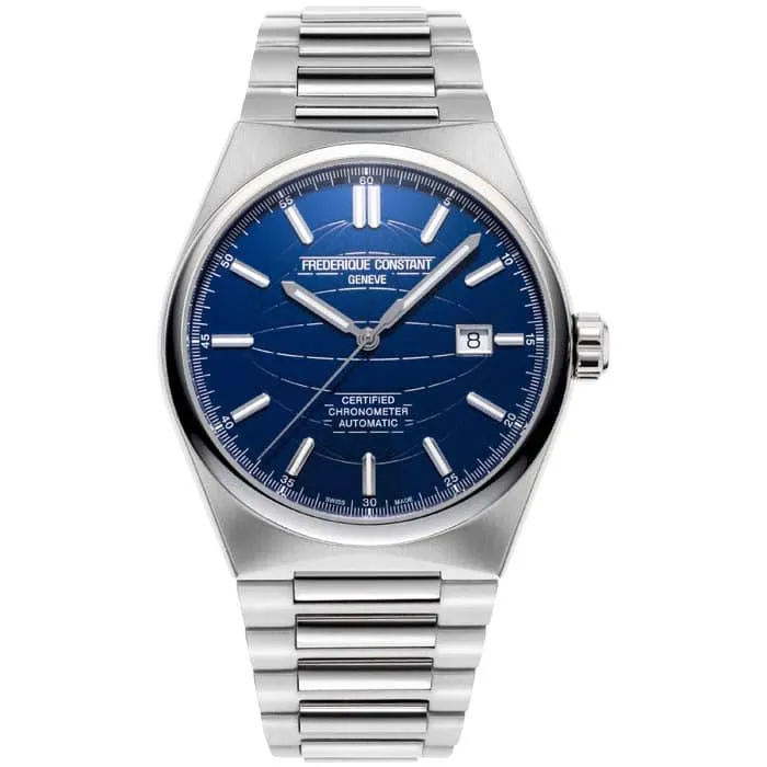 Frederique Constant 41MM Highlife COSC Gents Blue Dial Stainless Steel Bracelet Watch