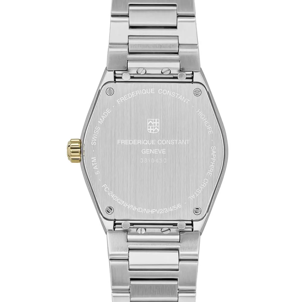 Frederique Constant Highlife Silver Dial Two-Tone Stainless Steel Quartz Diamond Watch FC-240VD2NH3B