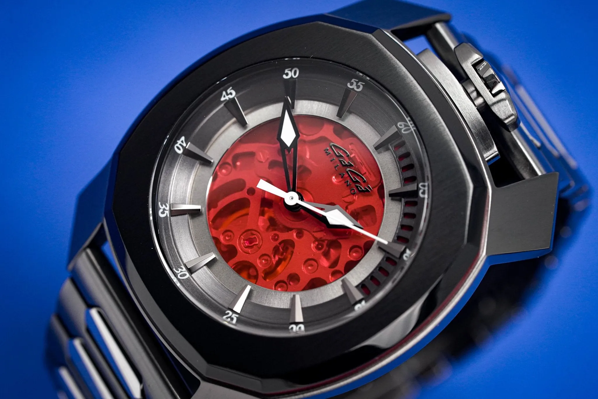 Gaga Milano Automatic Watch Frame_One Skeleton Red 7079.01