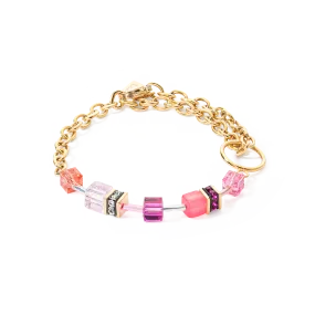 GeoCUBE® Iconic Chain bracelet gold-magenta