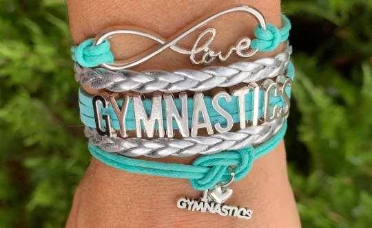 Girls Love Gymnastics Bracelet - Pick Colors