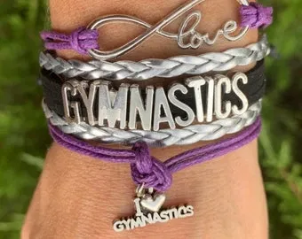 Girls Love Gymnastics Bracelet - Pick Colors