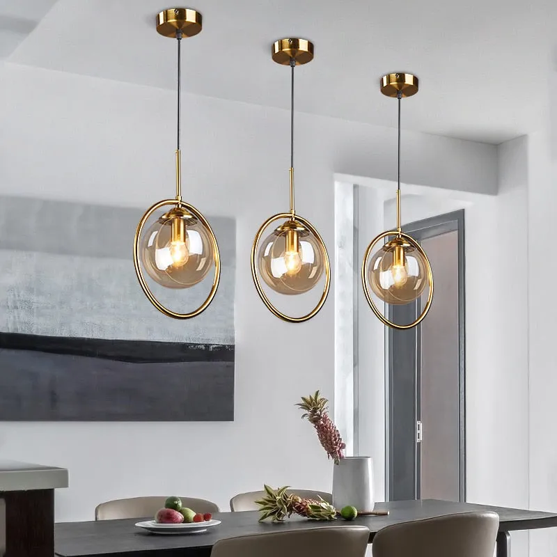 Glass Ball Chandelier: Elegant Pendant Lamp Light