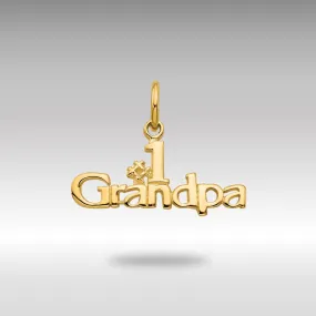 Gold #1 GRANDPA Charm Necklace - Model C1052