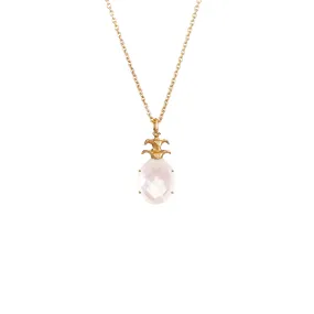 Gold and Rose Quartz Pineapple Pendant