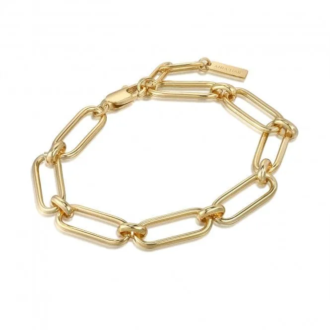 Gold Cable Connect Chunky Chain Bracelet B046-02G