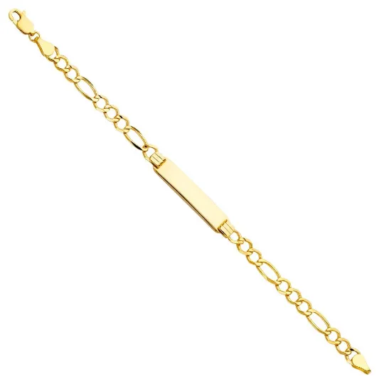 Gold ID Bracelet Figaro Link Chain 5MM Model-AB0228