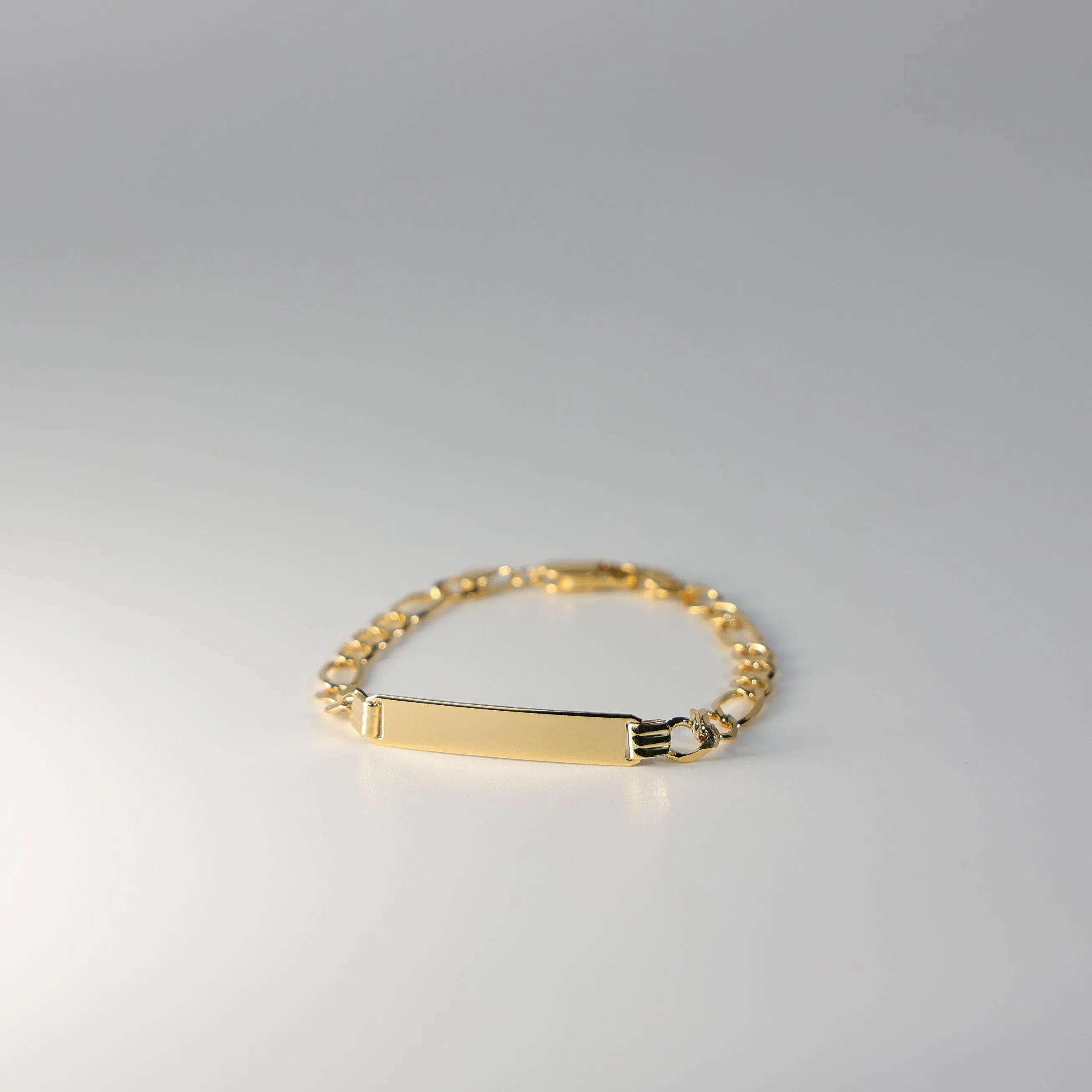 Gold ID Bracelet Figaro Link Chain 5MM Model-AB0228