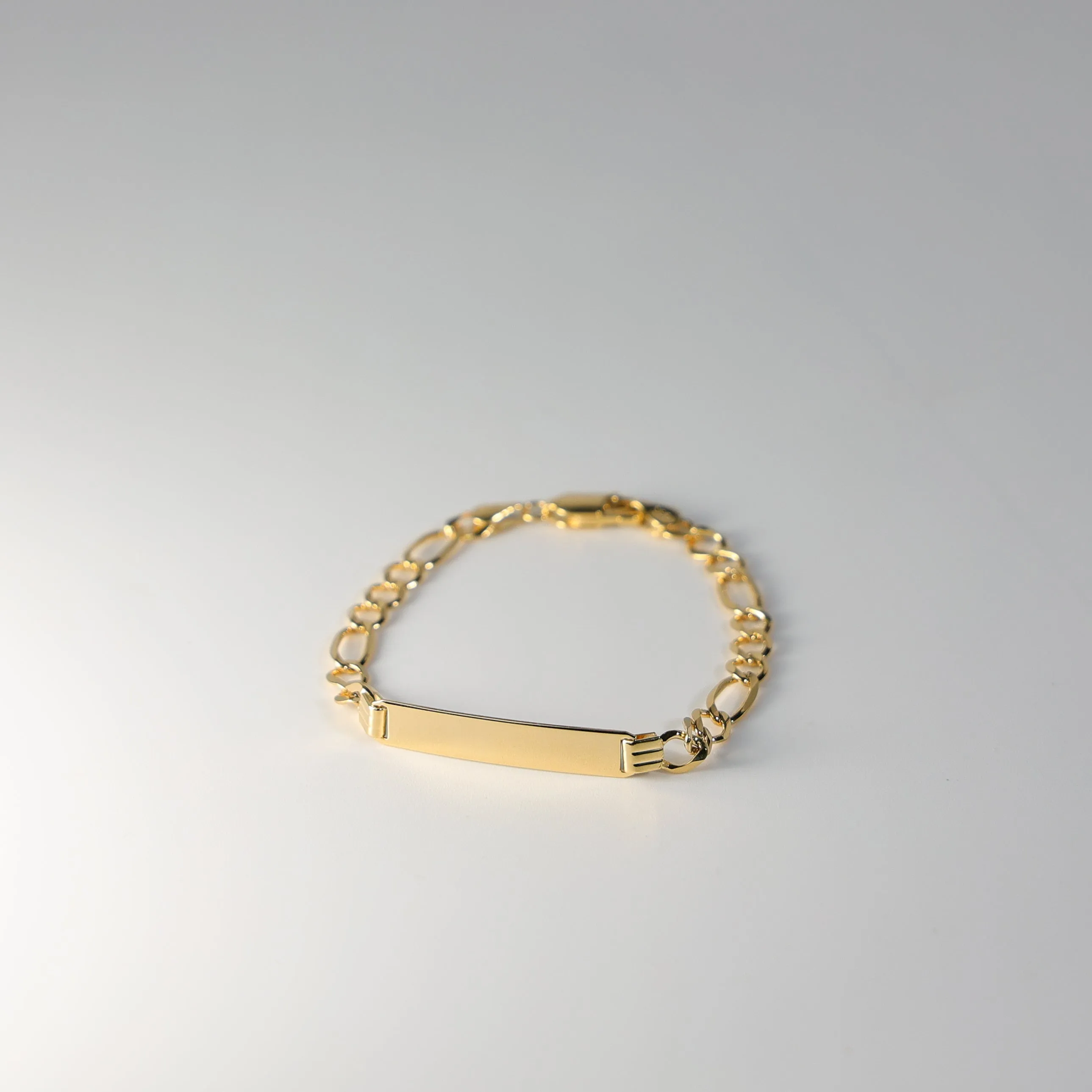 Gold ID Bracelet Figaro Link Chain 5MM Model-AB0228