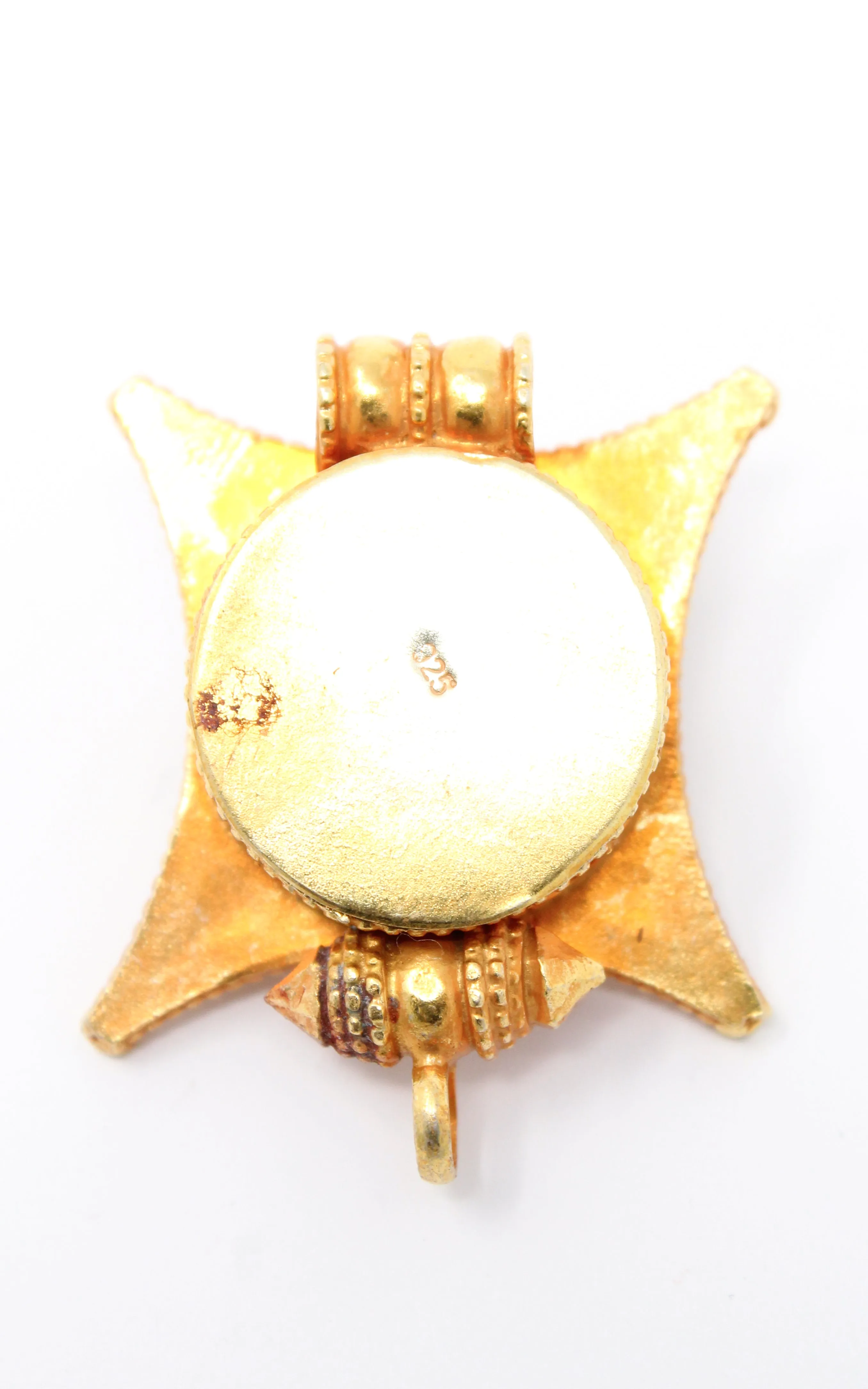 Gold Kalachakra, Wheel of Time Locket Pendant