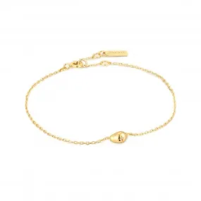 Gold Pebble Sparkle Chain Bracelet B043-04G