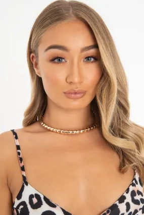 Gold Twisted Rope Choker Necklace - Lulia