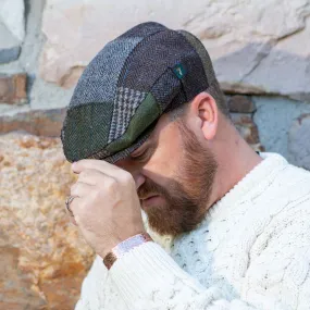 Green Patchwork Flat Cap