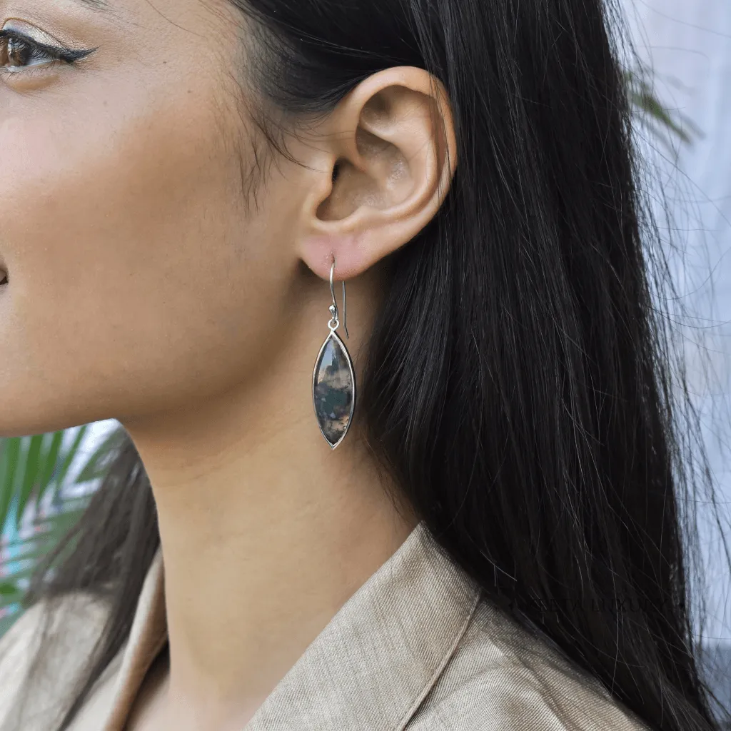 Greenery - Moss Agate Earrings