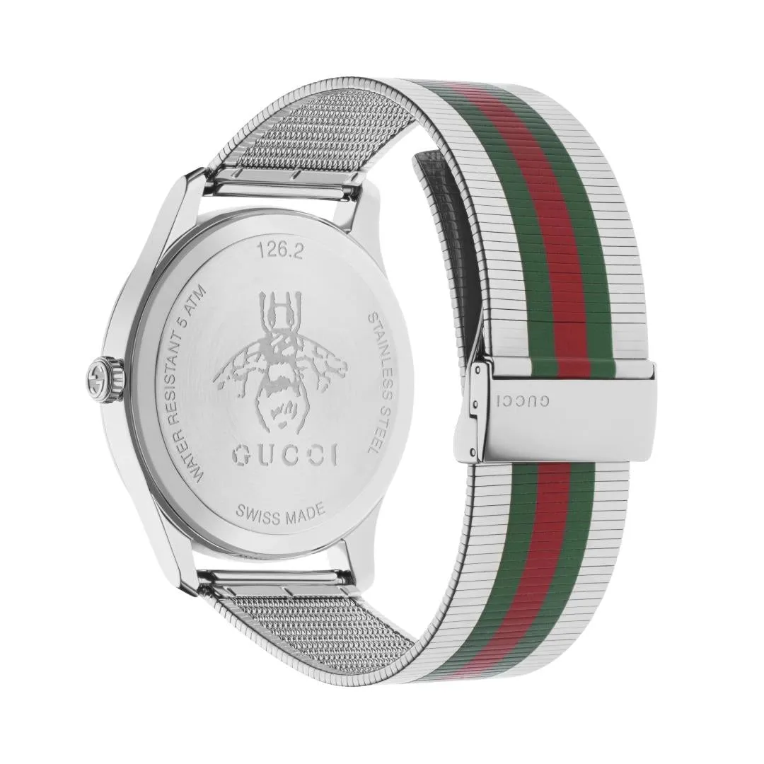 Gucci G-Timeless Watch Stainless Steel Green/Red Stripe 42mm Quartz