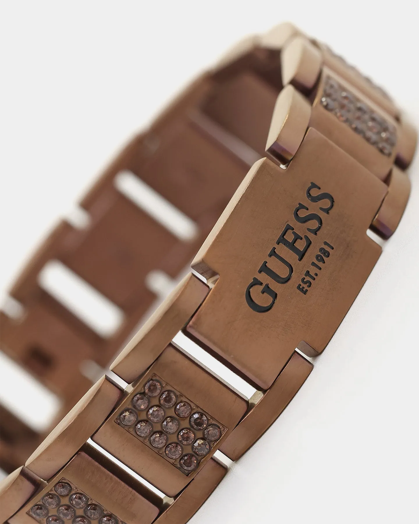 Guess Mainline Frontier 15mm Bracelet Chocolate Brown