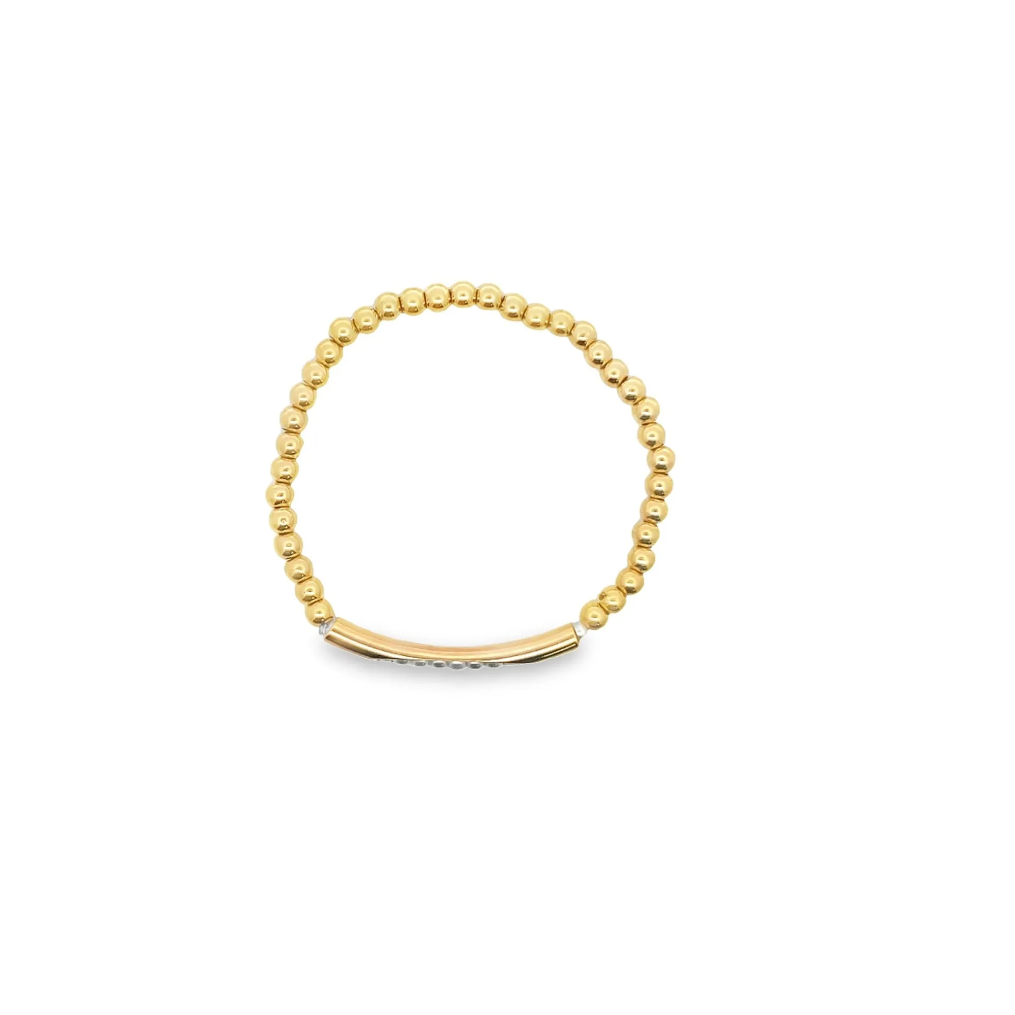 Half Gold Half Pearl Bracelet (I387)