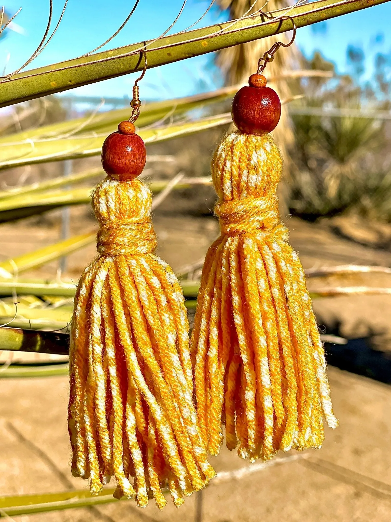 Handmade Yarn Tassel Earrings