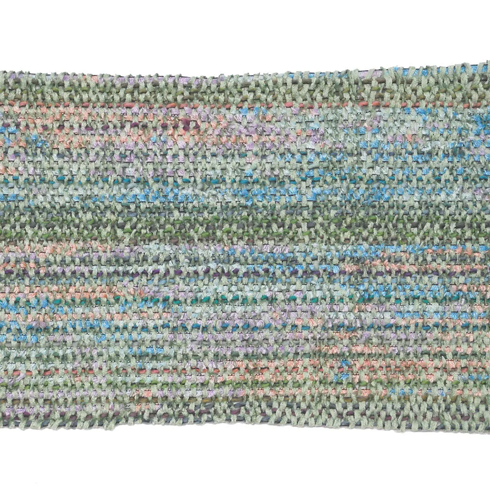 Handwoven Scarf, pale green chenille, 6.5" x 66"