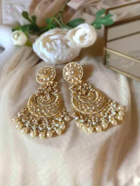 Heavy Twee Kundan Chandbali Earring