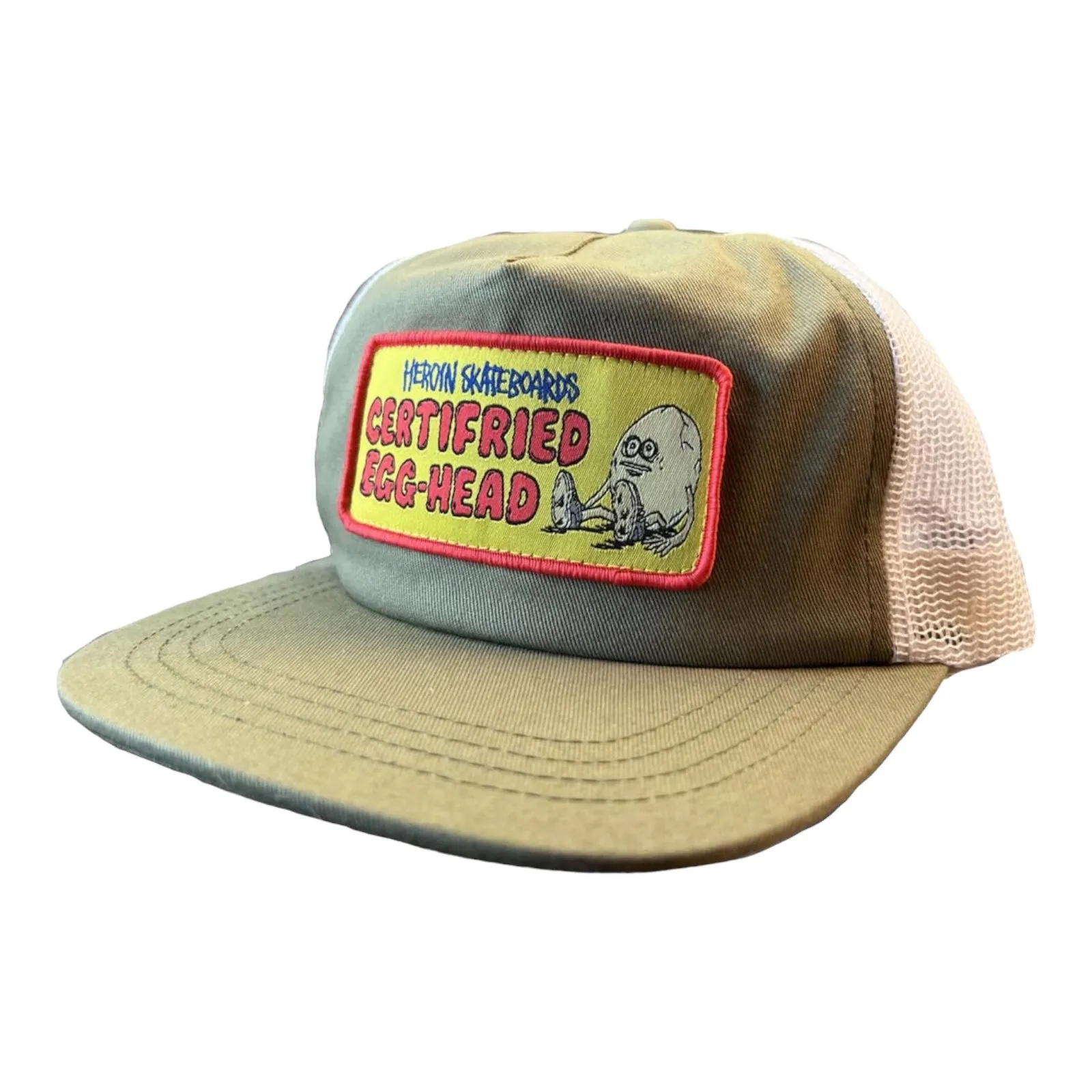 Heroin Skateboards Certifried Trucker Hat Olive Green