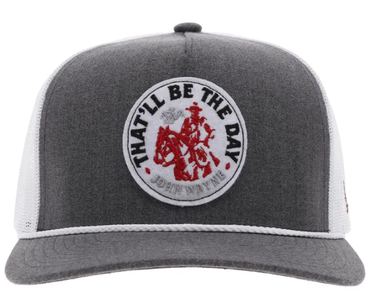 Hooey  "John Wayne" Grey & White Snap Back Trucker Ball Cap 2365T-GYWH