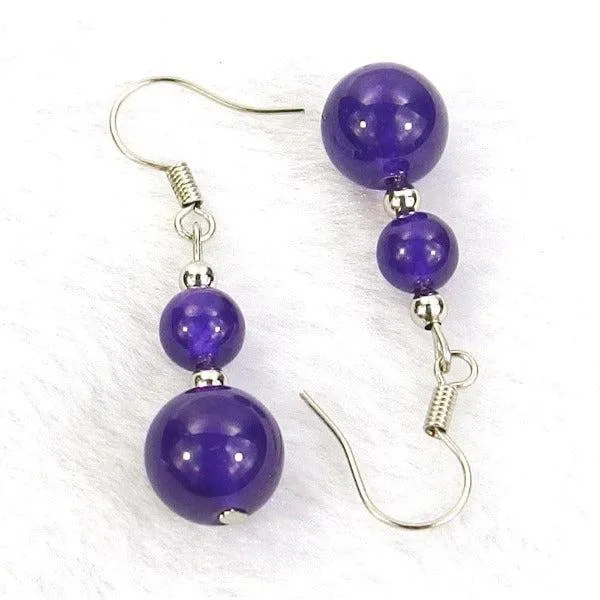 Indigo Jade Natural Gemstone Earrings