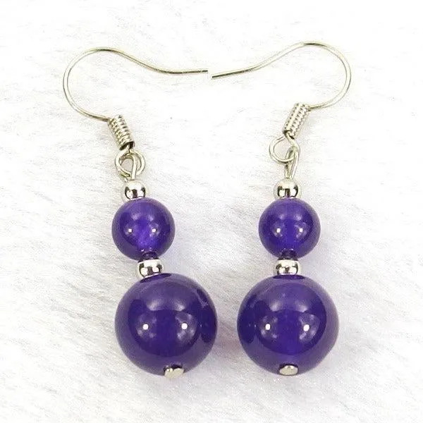 Indigo Jade Natural Gemstone Earrings