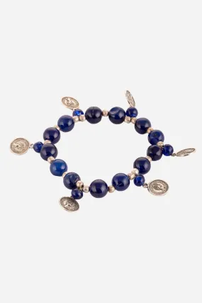 Iolite Beaded Braclets With Elizabeth Coin Charms