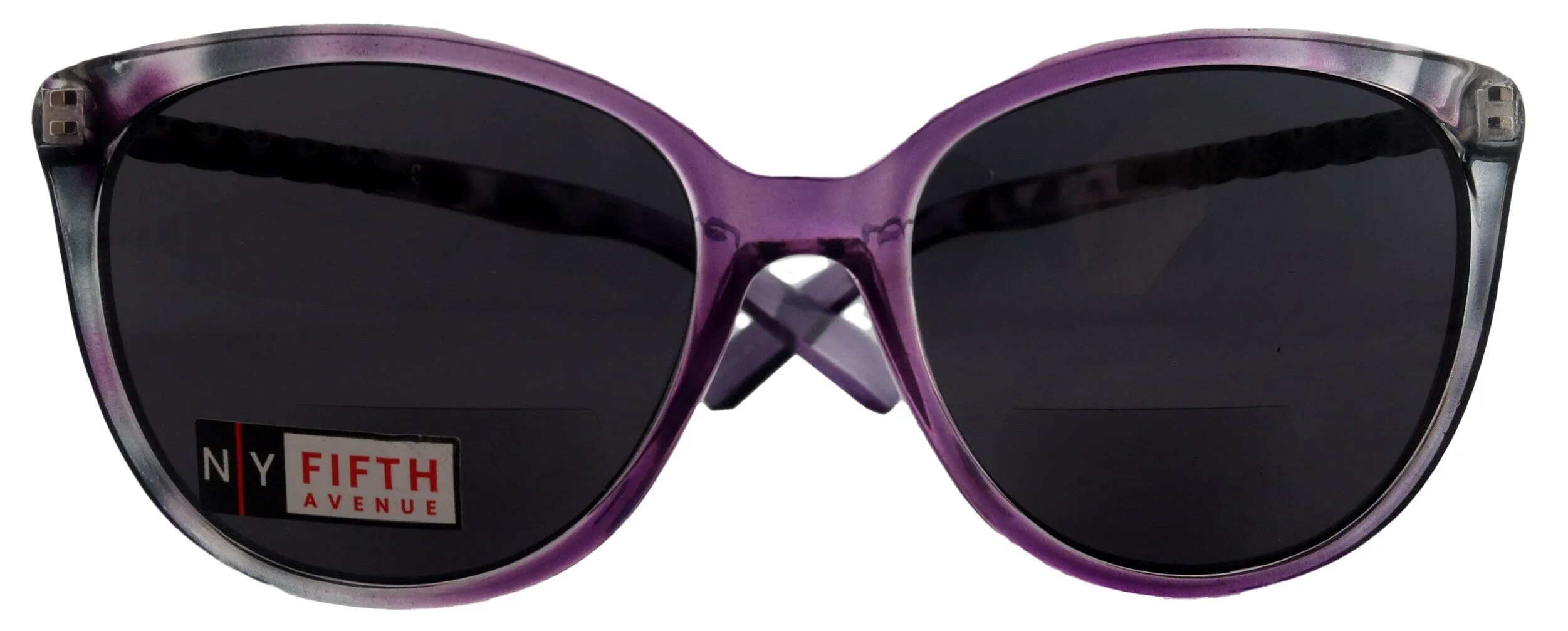 Iris, High-End Line Bifocal (Clear On Top) Reading Sunglasses for Women OR Non-Bifocal Readers Sunglasses (Purple W Grey) NY Fifth Avenue