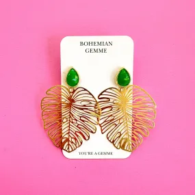 Jade Leaf Earrings