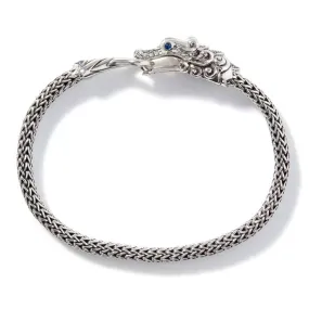 John Hardy Naga Extra-Small Bracelet with Blue Sapphire in Sterling Silver