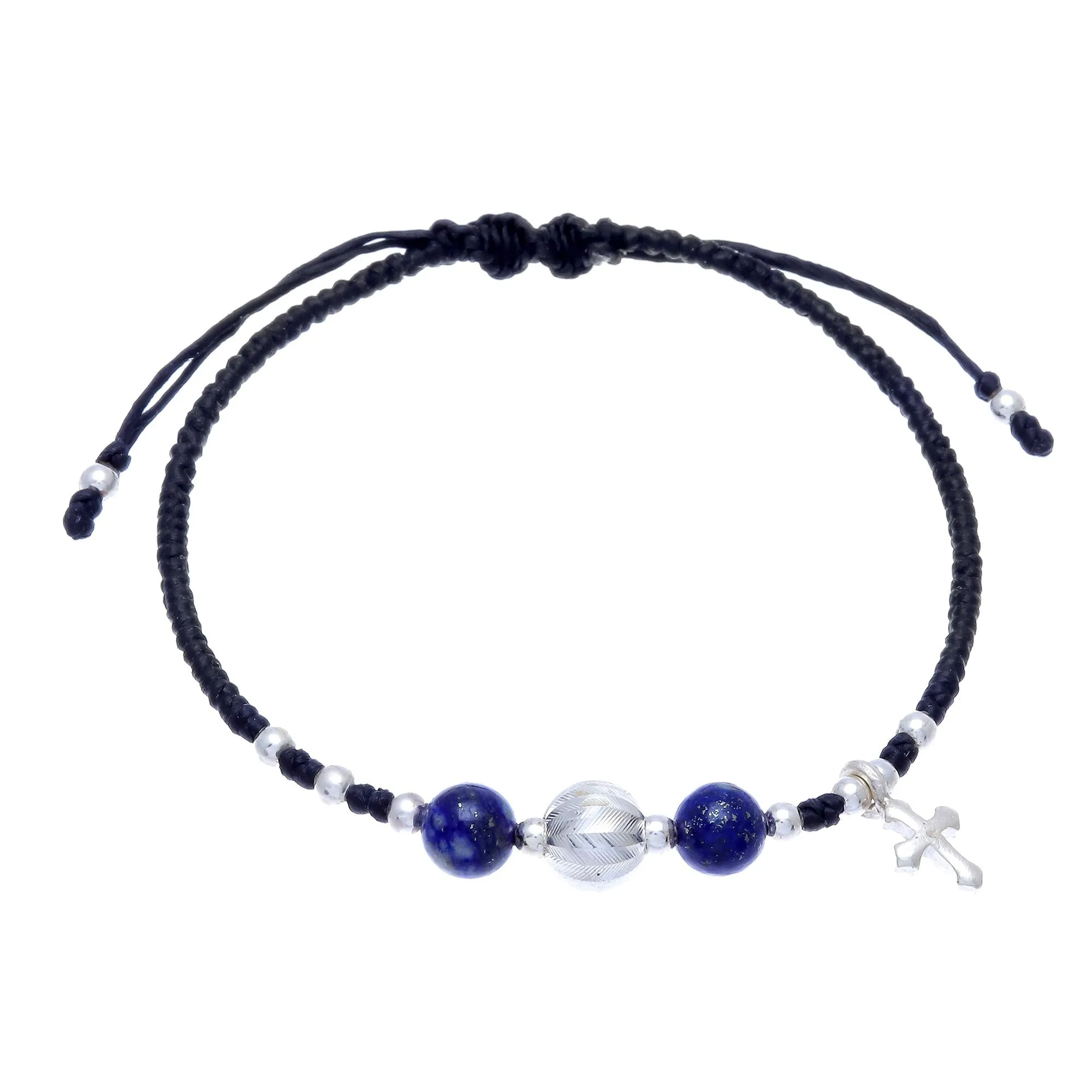 Joyful Faith Lapis Lazuli Beaded Bracelet from Thafiland