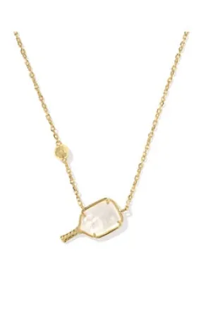 Kendra Scott Gold Short Pendant Ivory MOP Pickleball Necklace