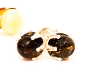 Lemon Vines Baltic Amber Stud Earrings