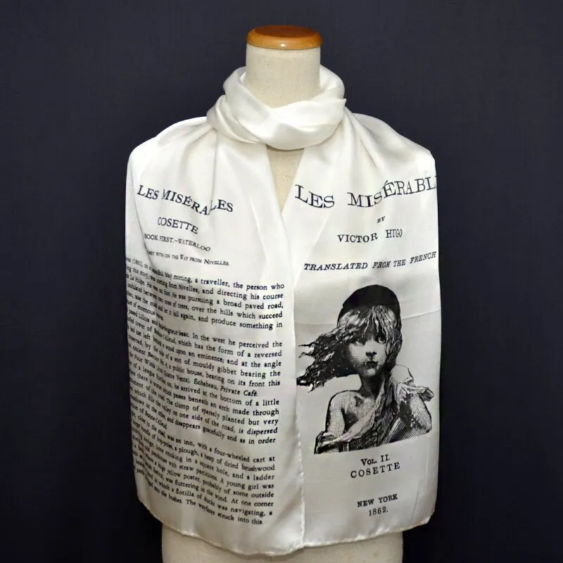 Les Misérables by Victor Hugo Silk Scarf (English version)