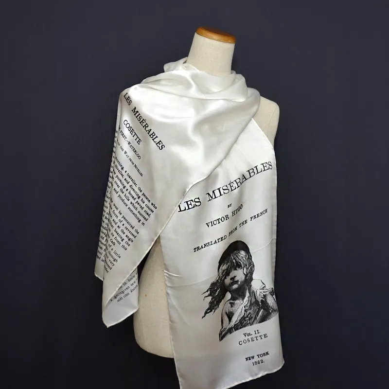 Les Misérables by Victor Hugo Silk Scarf (English version)