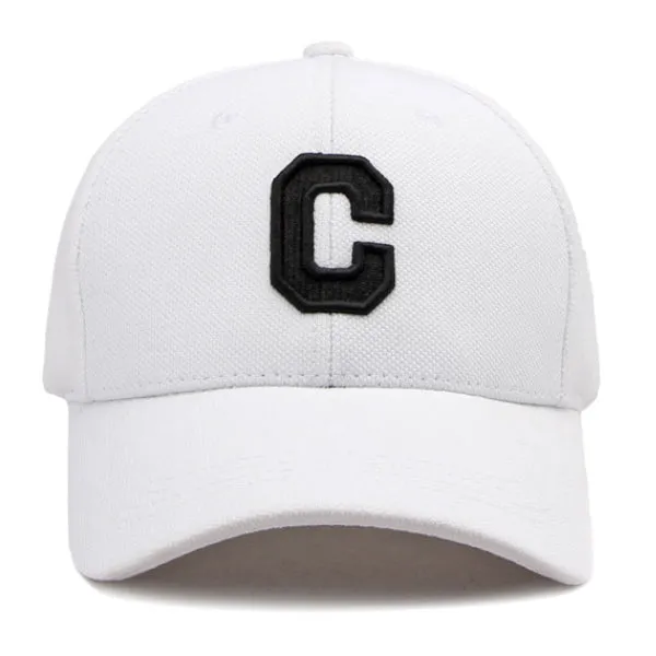 Letter C White Adjustable Baseball Cap C字母白色可調節棒球帽 KCHT2387b