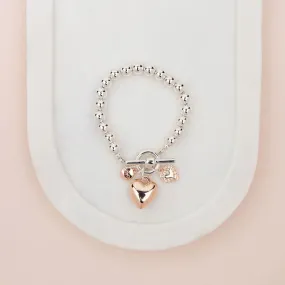 Limited Edition | Rose Gold & Silver Toggle Heart Bracelet