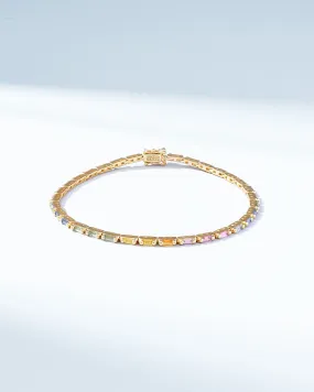 Linear Pastel Sapphire Tennis Bracelet