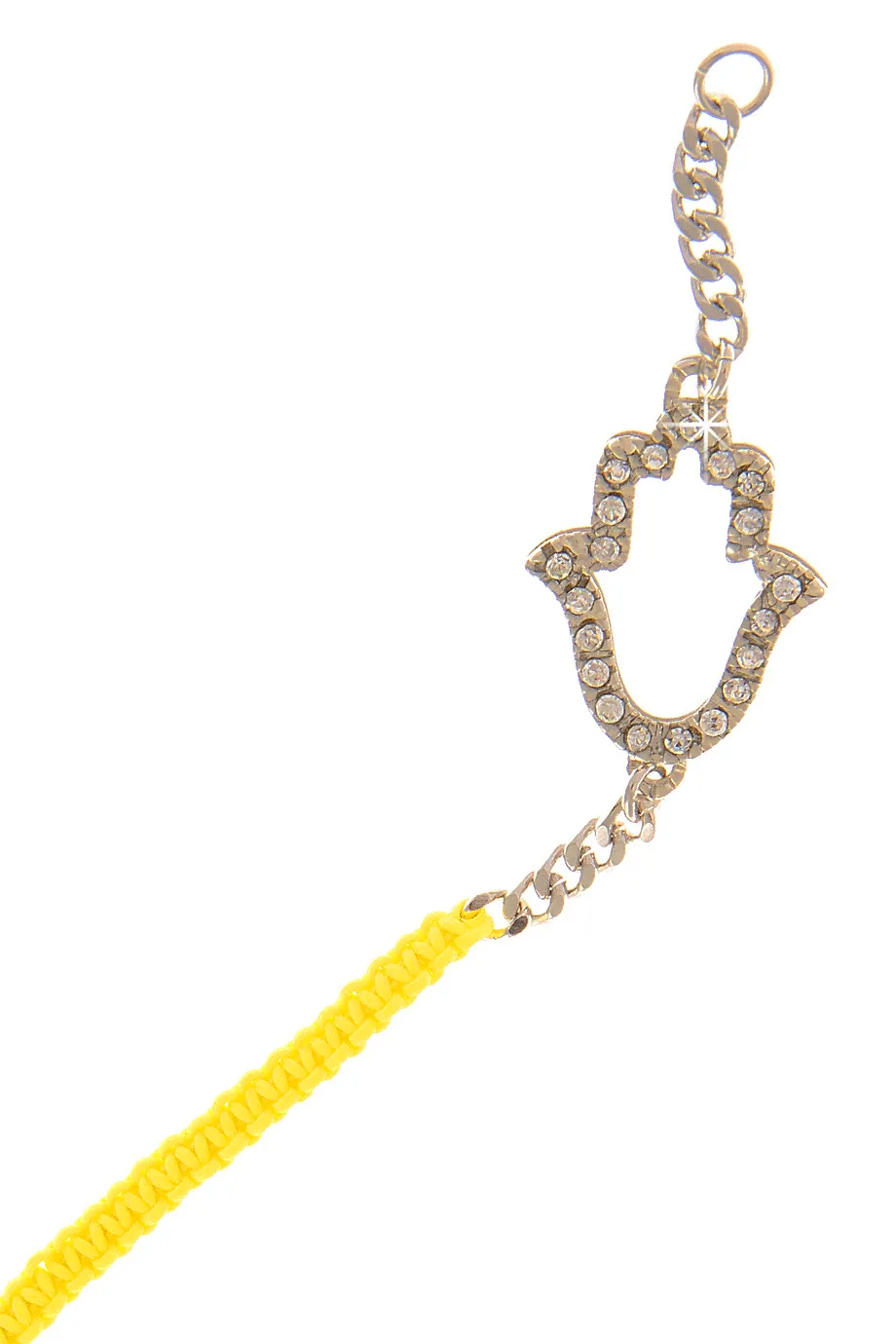 LK DESIGNS HAMSA Yellow Cord Bracelet