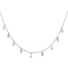 Lluvia Marquis and Baguette Diamond Necklace